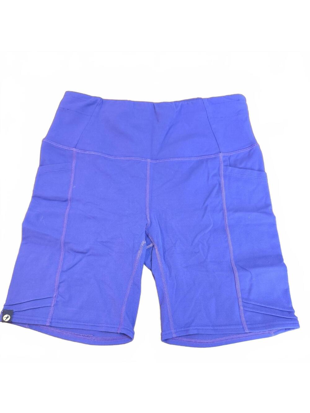 Oiselle Women’s Running Bike Shorts Size 8 blue/purple High Rise Side Pockets